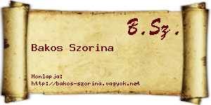 Bakos Szorina névjegykártya